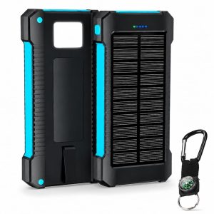 מטען סולארי נייד mAh 50000 סוללה חיצונית לטעינה מהירה, עמיד למים עם פנס דלק איתן