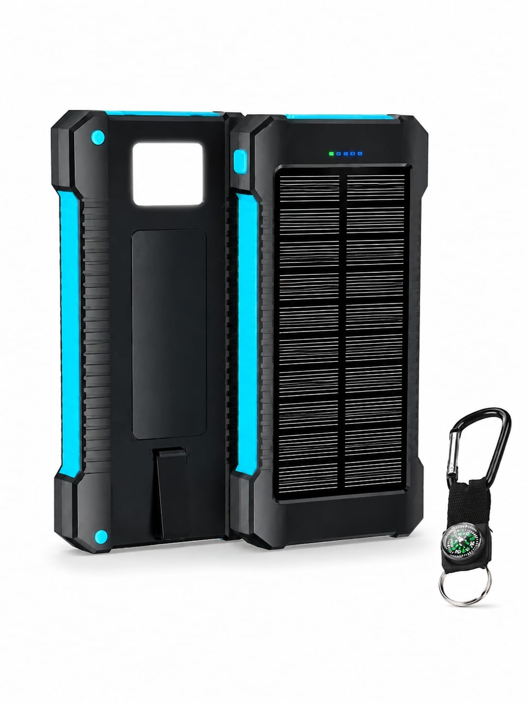 מטען סולארי נייד mAh 50000 סוללה חיצונית לטעינה מהירה, עמיד למים עם פנס דלק איתן