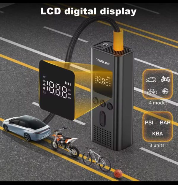 ⁦מדחס אוויר נייד נטען קומפרסור USB דלק איתן⁩ – תמונה ⁦2⁩