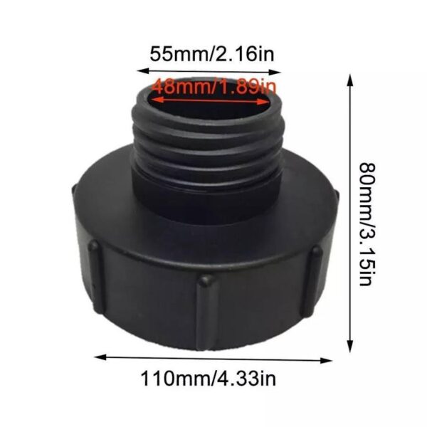 ⁦מתאם IBC ADAPTER צול 3.5 מתאם 100 MM  מ 3.5 צול ל 2 צול ומשפך דלק איתן⁩ – תמונה ⁦2⁩