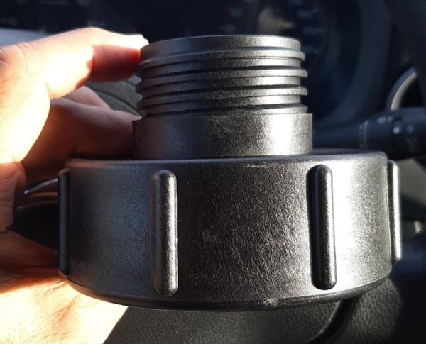 ⁦מתאם IBC ADAPTER צול 3.5 מתאם 100 MM  מ 3.5 צול ל 2 צול ומשפך דלק איתן⁩ – תמונה ⁦3⁩