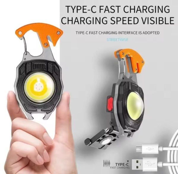 ⁦פנס נייד מיני LED לקמפינג  עם מצית דלק איתן⁩ – תמונה ⁦2⁩