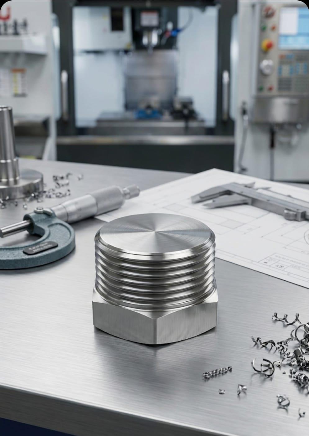 פקק הברגה נירוסטה זכר 4\3 צול BSP עשוי בחריטה 117 גרם HEAVY DUTY דלק איתן