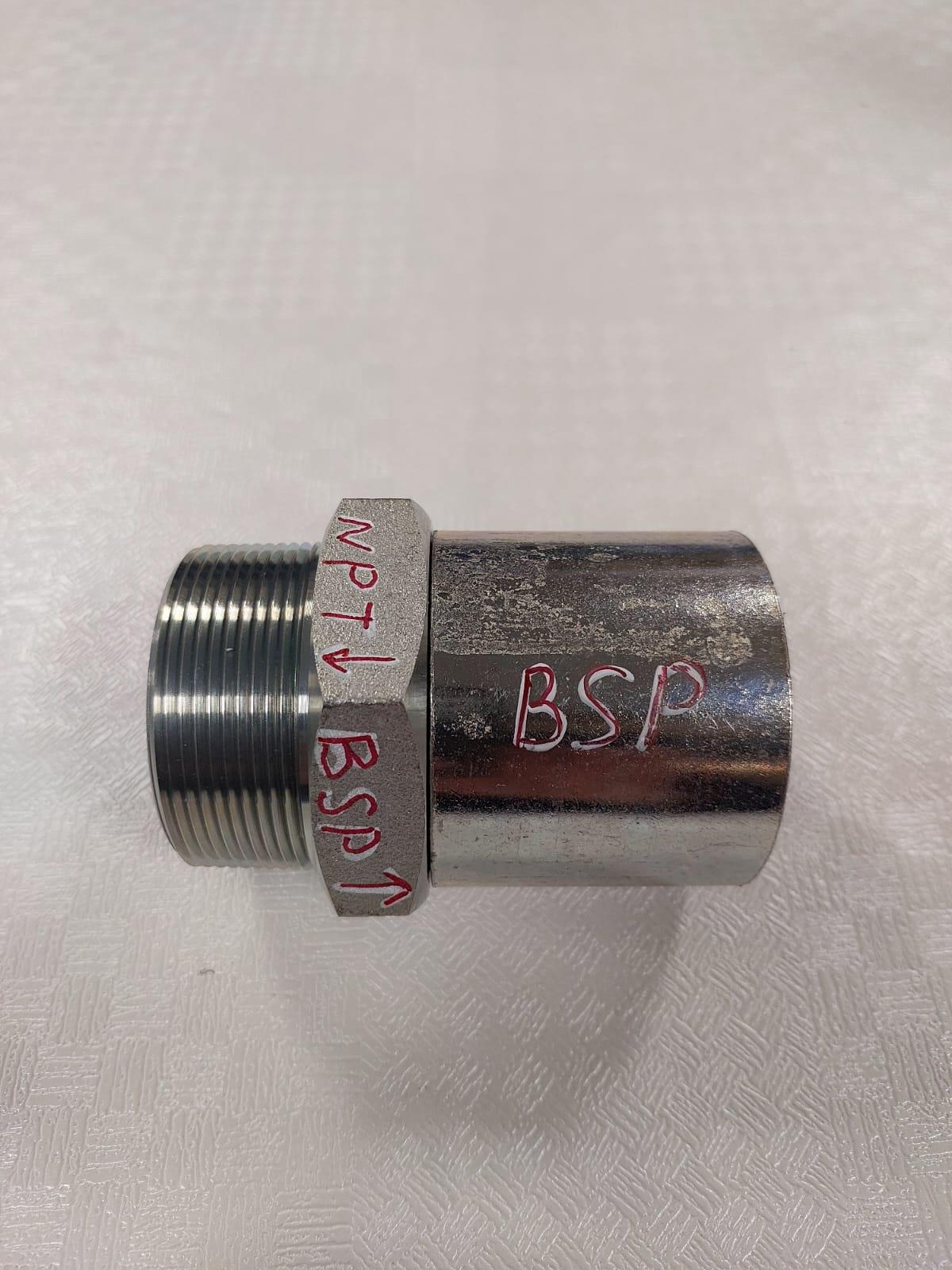 מופה עם ניפל מעבר 2'' צול מהברגה NPT זכר להברגה BSP נקבה פלדה מגולוון צד זכר ומנגד נקבה דלק איתן