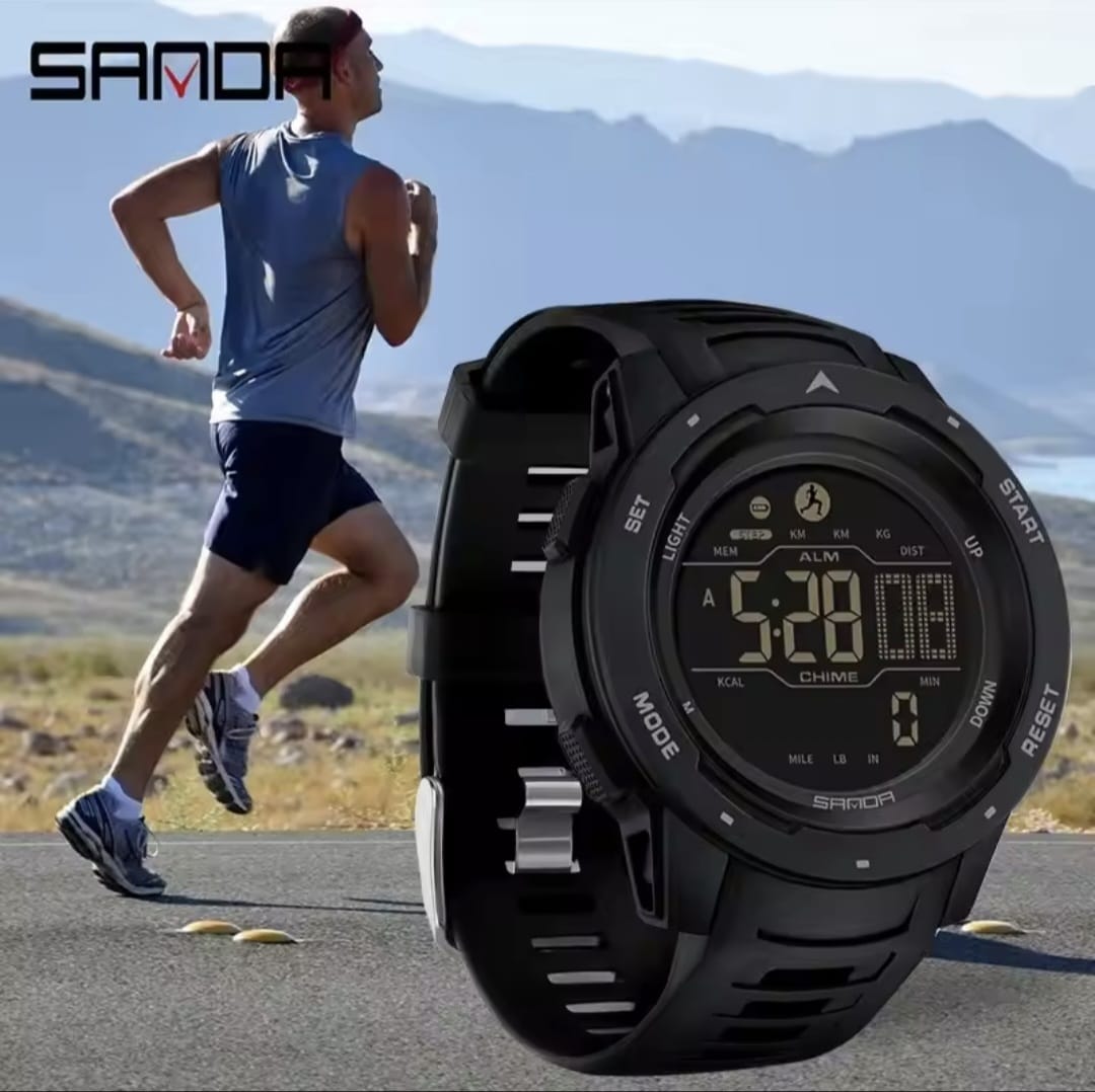 שעון ספורט דיגיטלי לגבר SANDA דגם 2145 שחור - דלק איתן – תמונה 2
